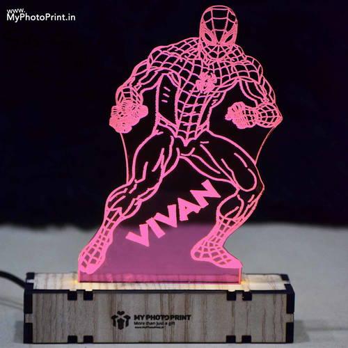 Customized Spider-man Acrylic 3d Illusion Led Lamp With Color Changing Led And Remote#2127