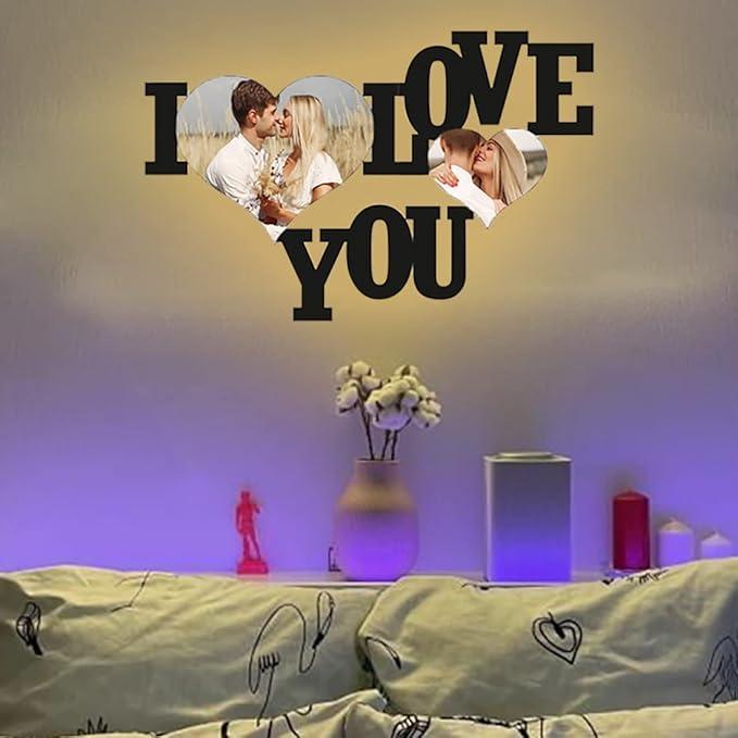 Personalized "I Love You" Wooden Photo Frame