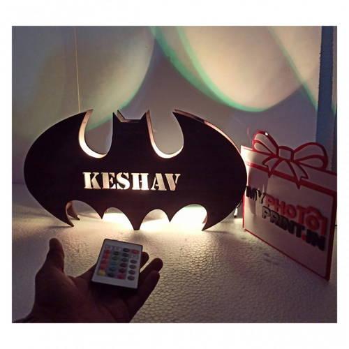 Customized Batman Name Board With 7 Different Lights And Remote /wooden Led Back Lit Batman Wall Light