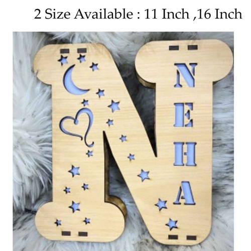 Customized A To Z Wooden Name Board