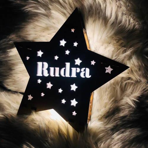 Customized Wooden Star With Your Name Multicolor Led And Remote #1004