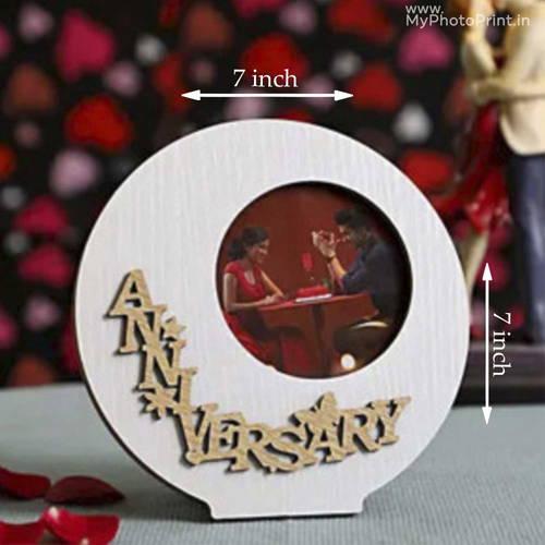 Anniversary Photo Round Wooden Table Top