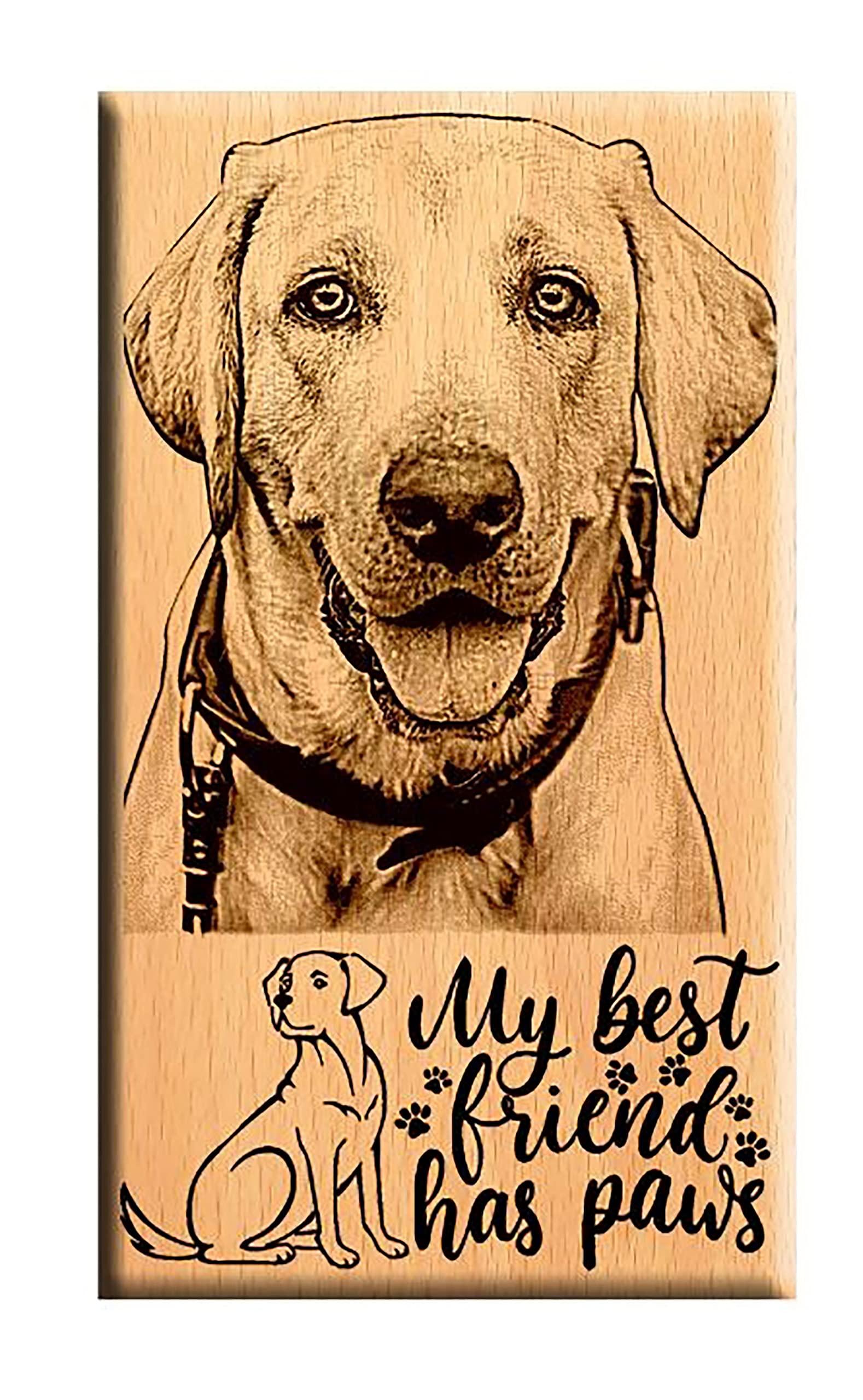 Personalized Wooden Photo Engraved Table Top for Your Pet – A Forever Keepsake