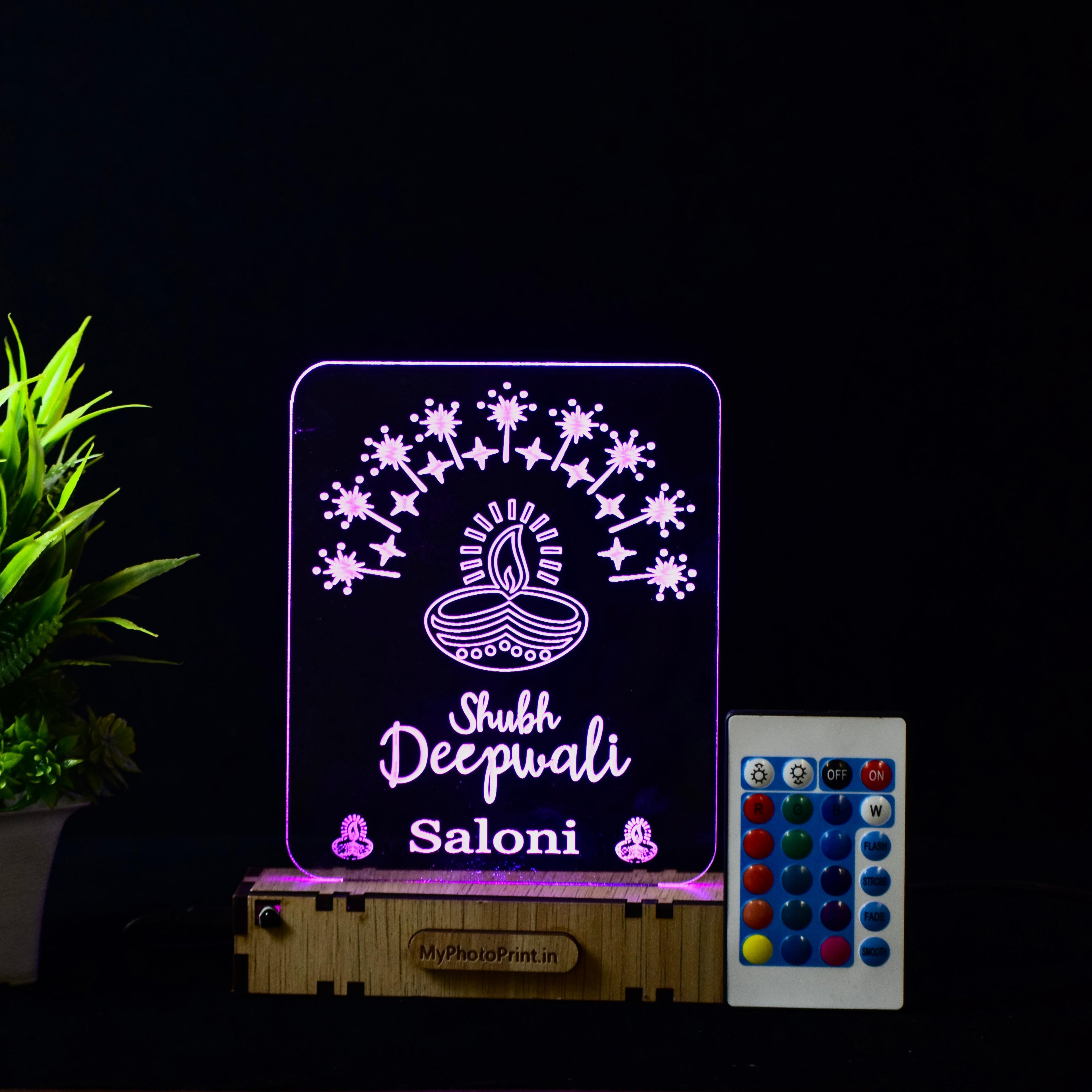 Personalized Acrylic Diwali LED Lamp