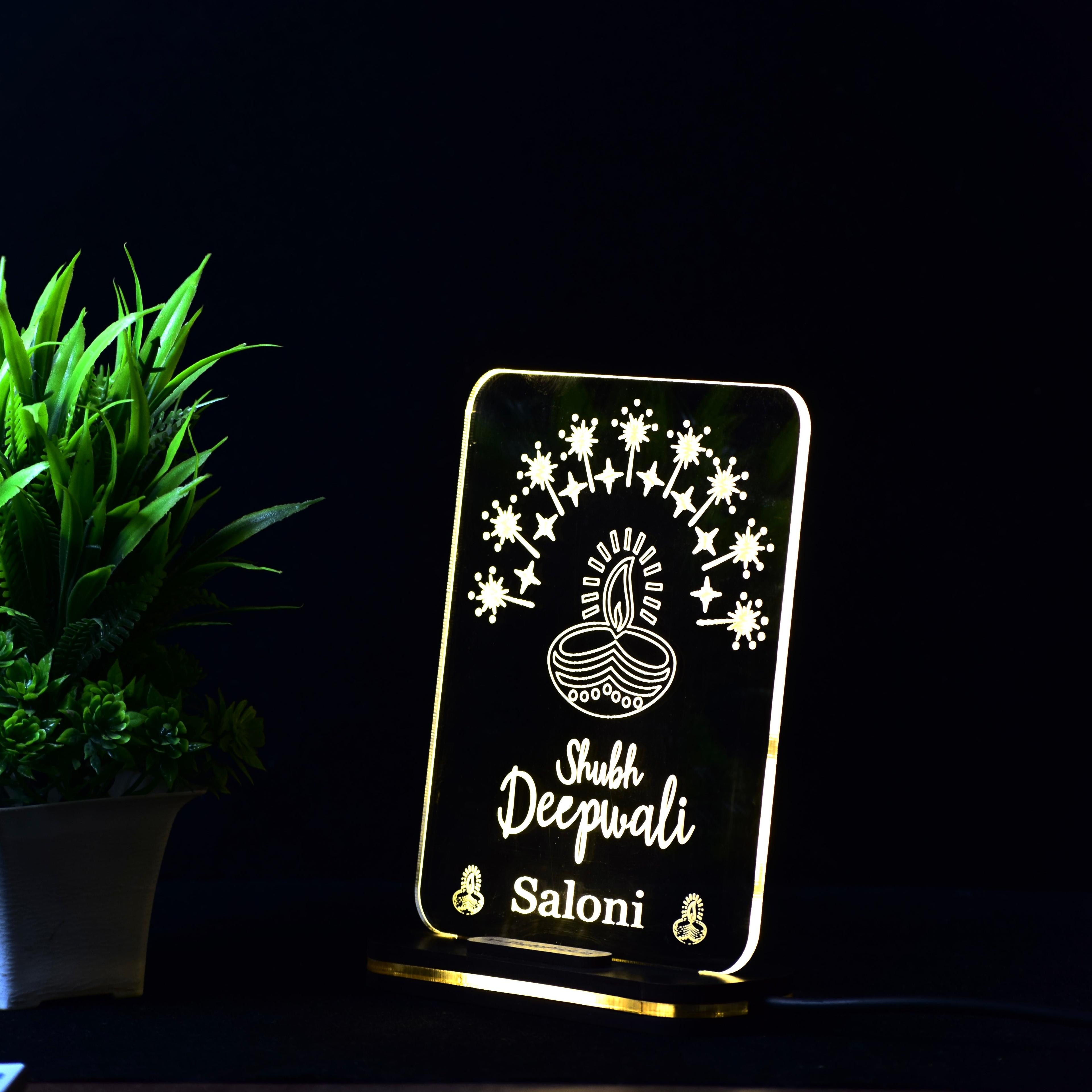 Personalized Acrylic Diwali LED Lamp