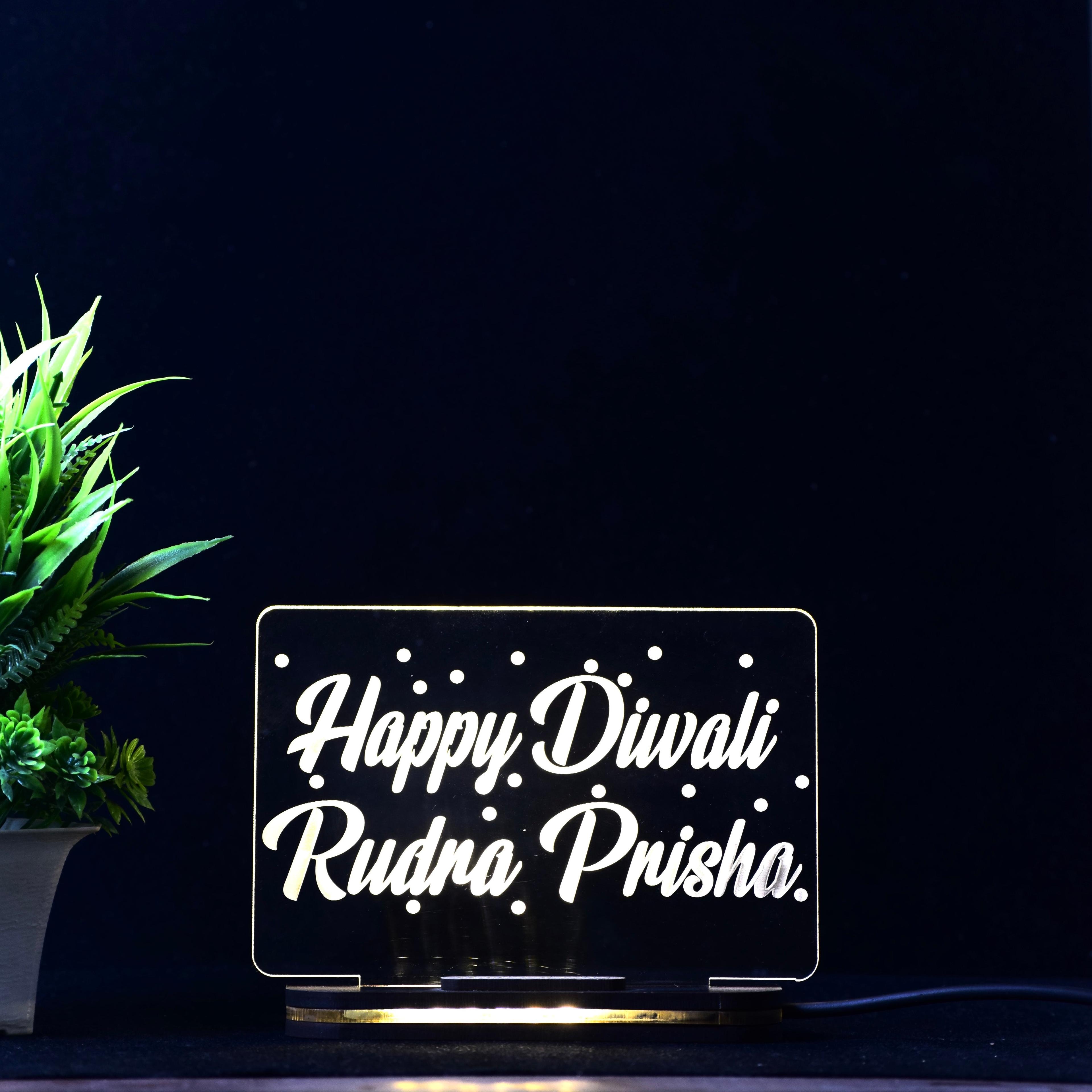 Personalized Acrylic Diwali LED Lamp