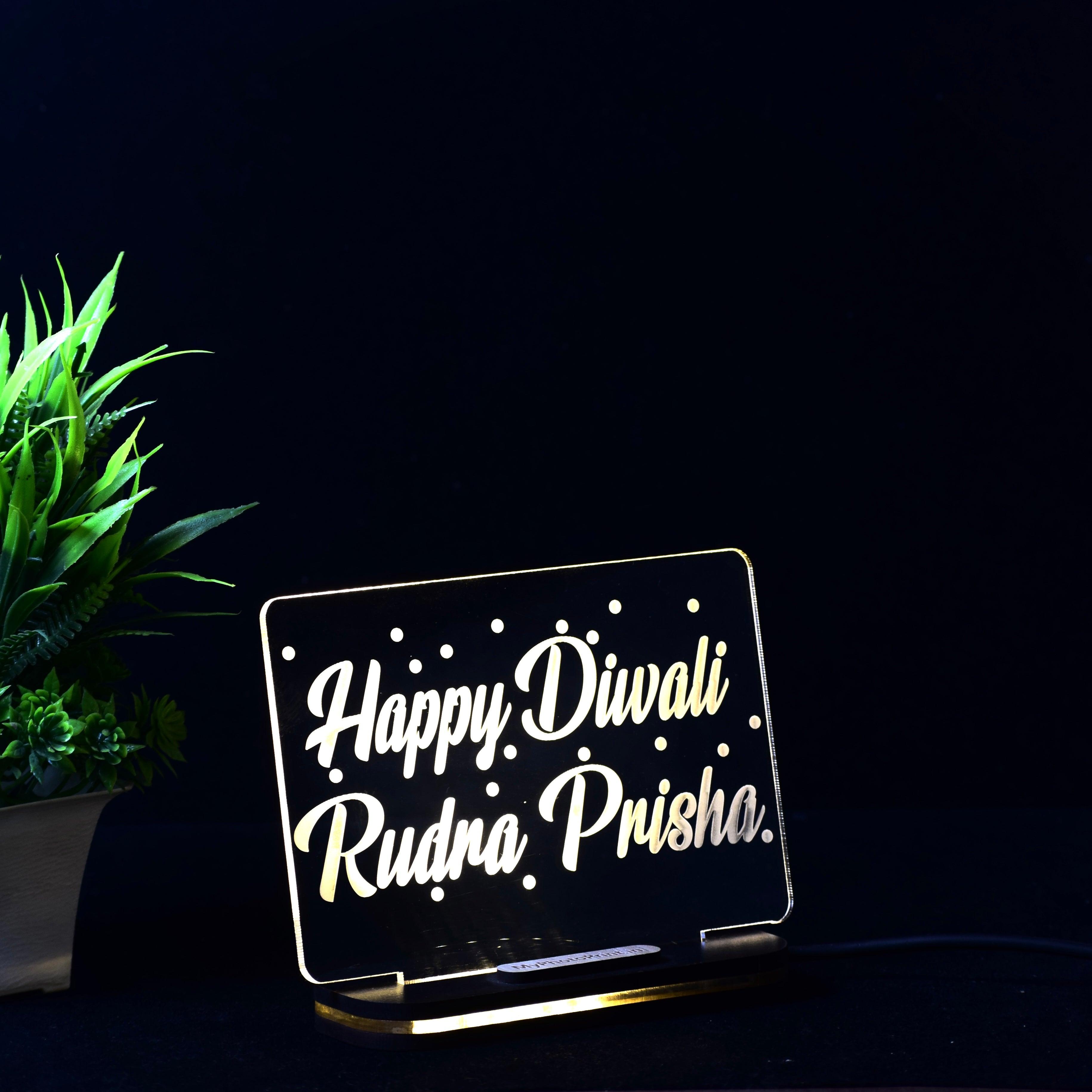 Personalized Acrylic Diwali LED Lamp