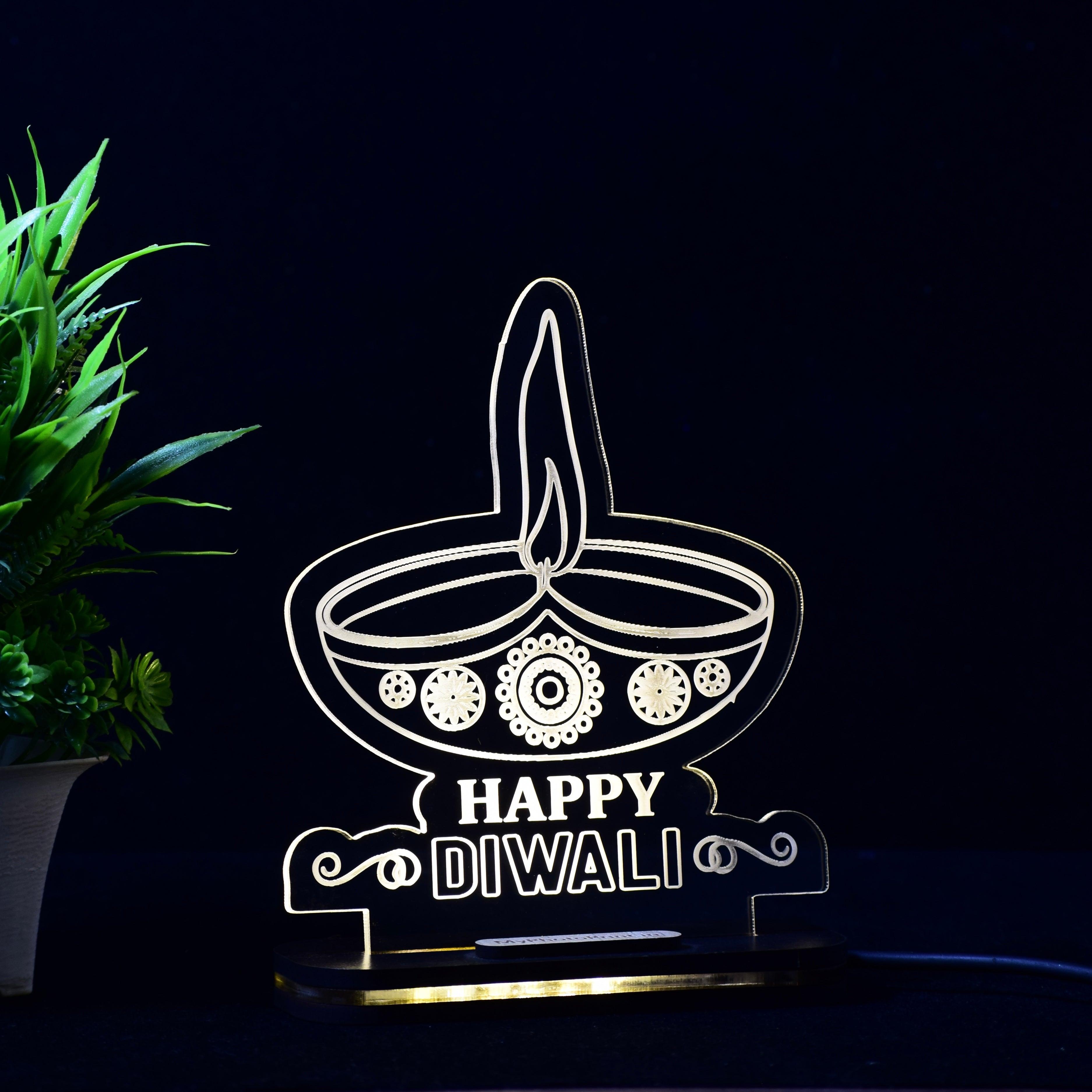 Personalized Acrylic Diwali LED Lamp