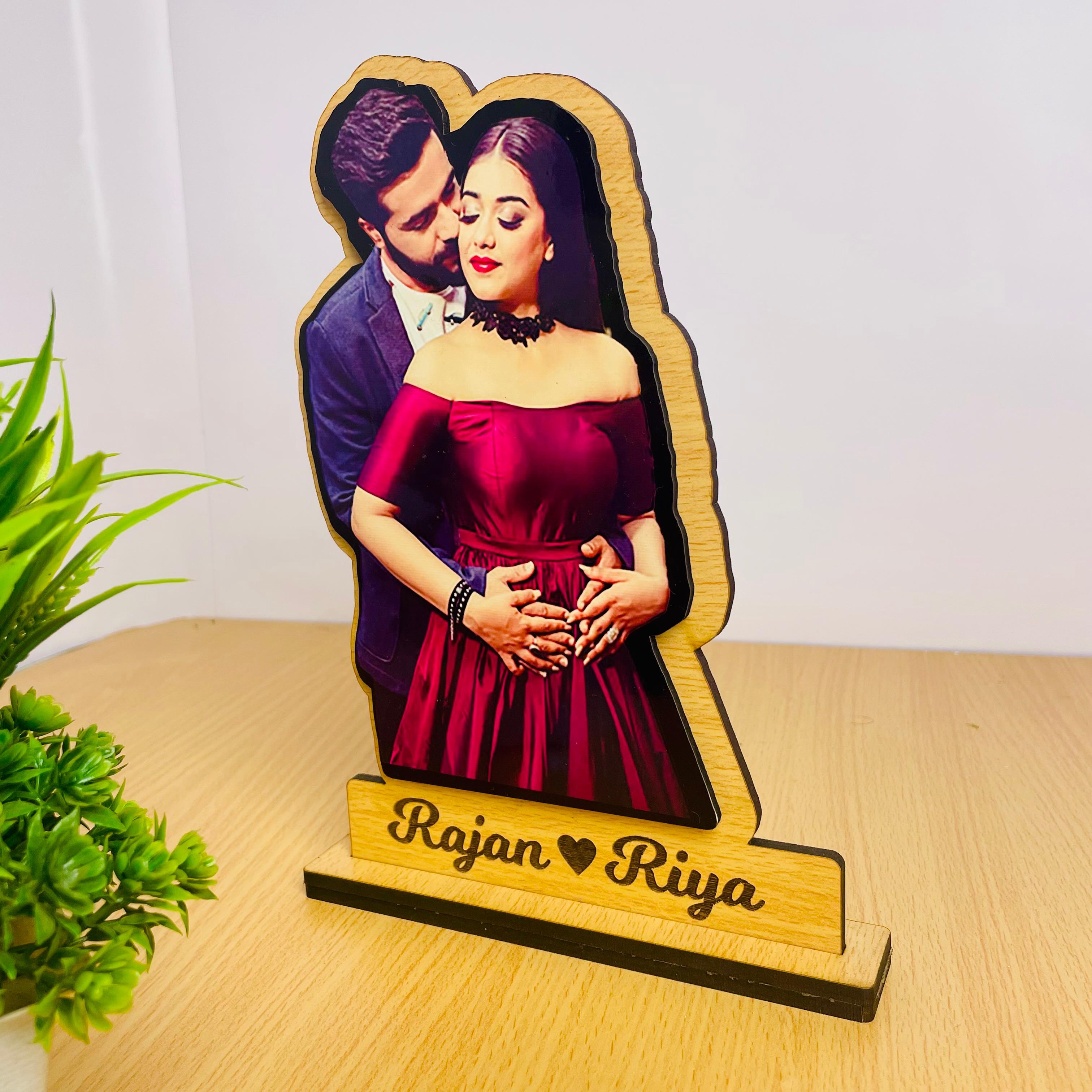 Personalized Cute Wooden Made Photo Wooden Table Top