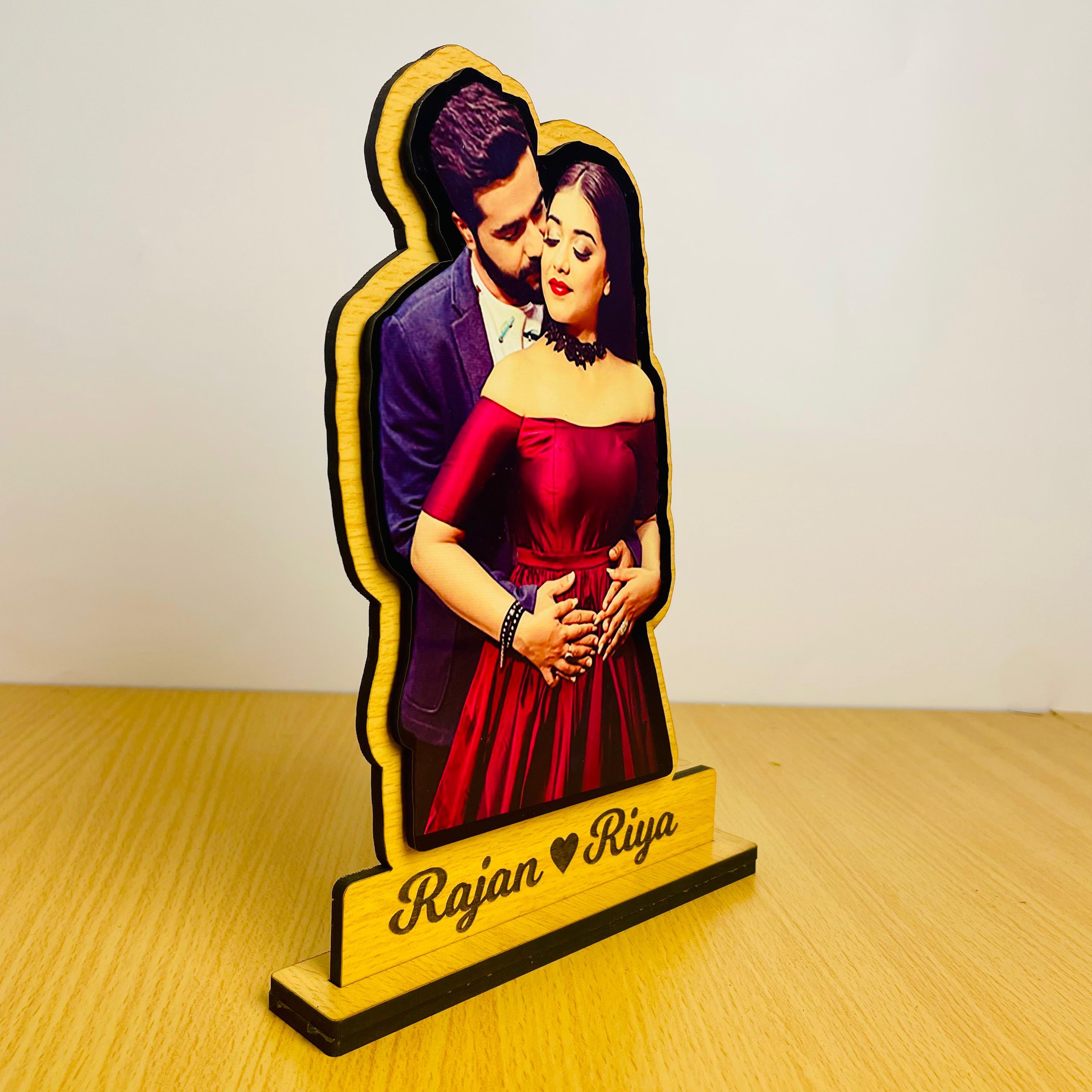 Personalized Cute Wooden Made Photo Wooden Table Top
