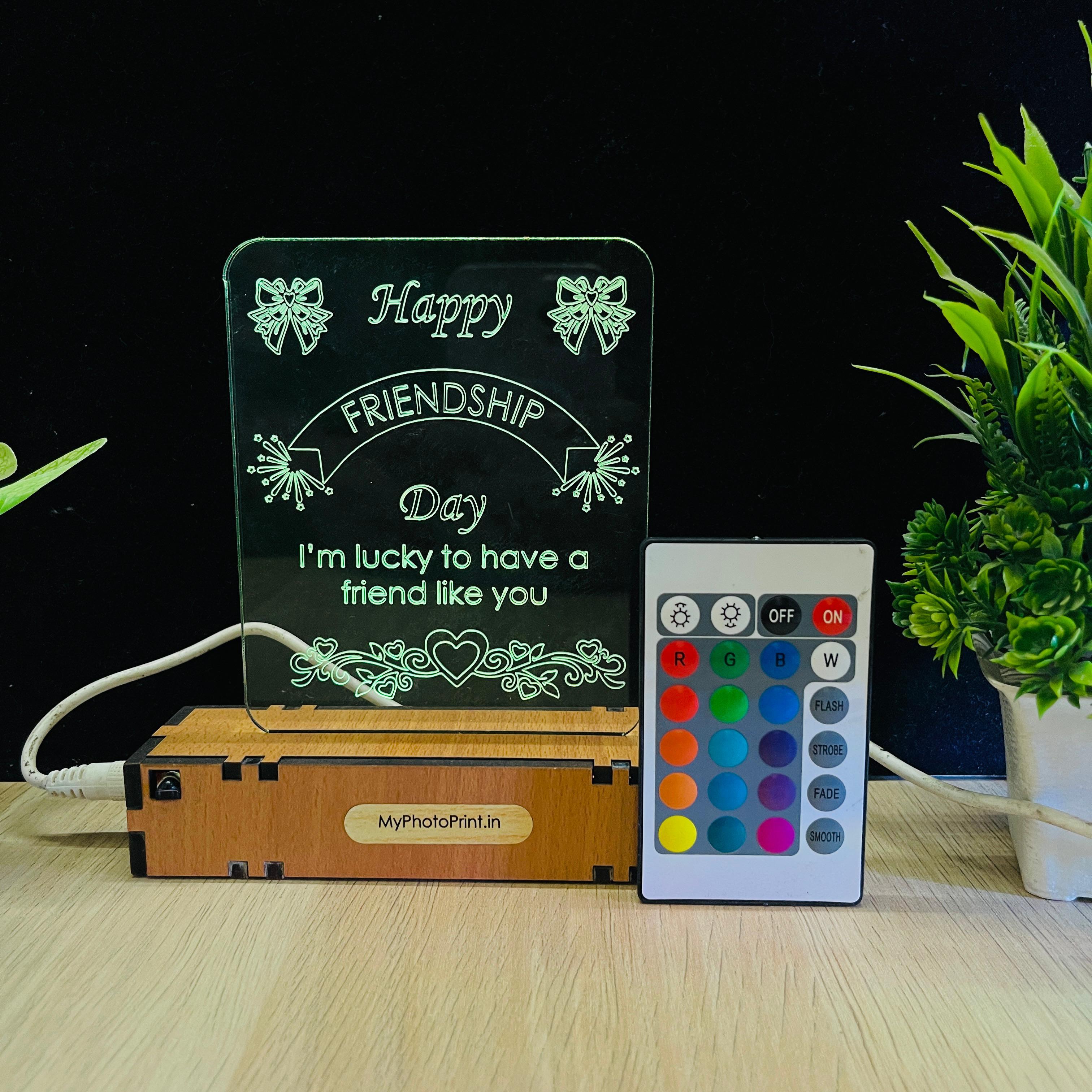 Customized Friendship Acrylic LED Lamp – Perfect Gift for Best Friends