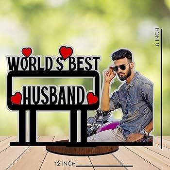 Personalized "World's Best Husband" Wooden Photo Frame
