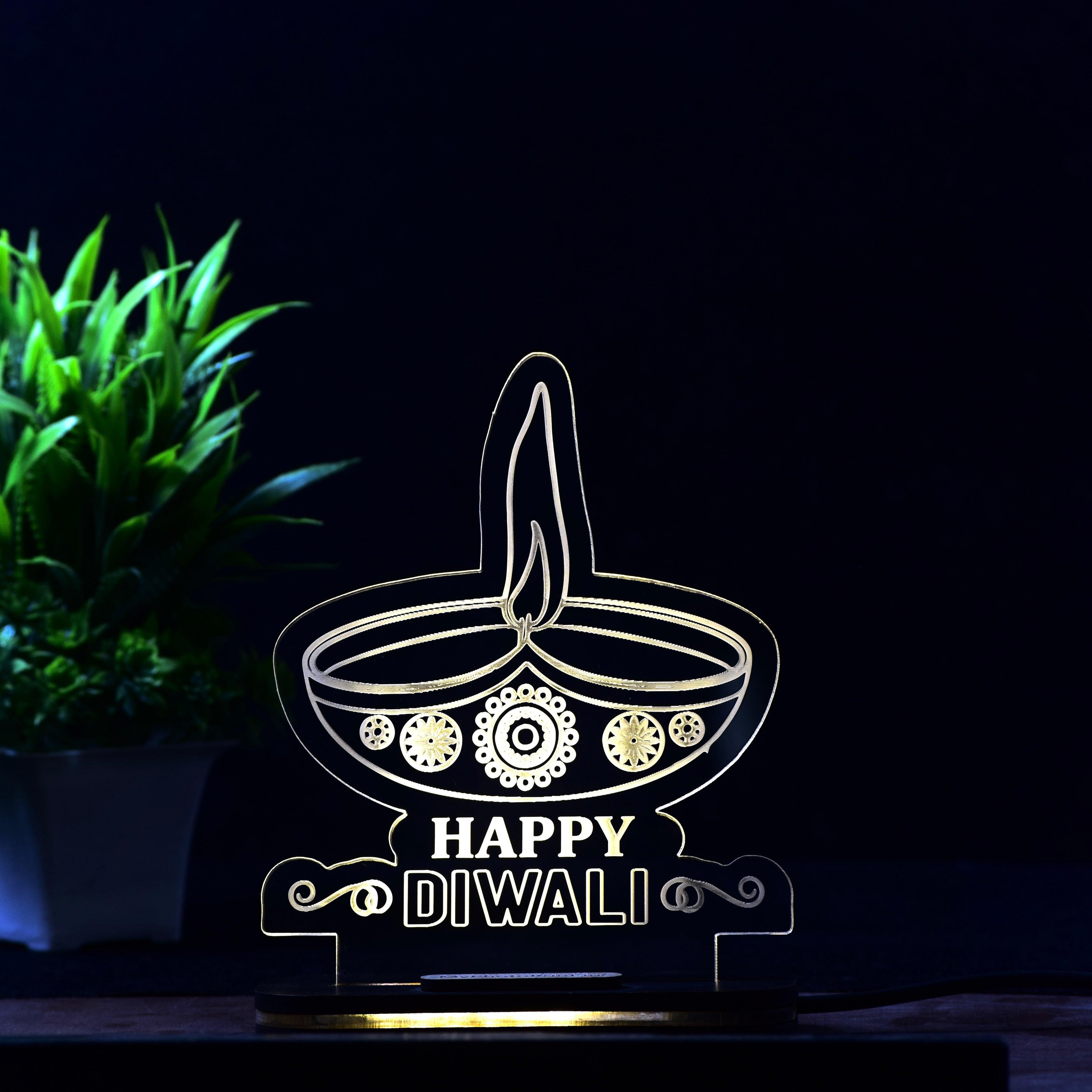Personalized Acrylic Diwali LED Lamp
