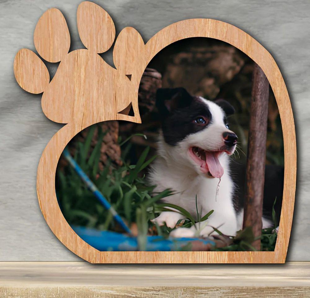 Customized Paw Print Wooden Photo Frame πΎβ€οΈ