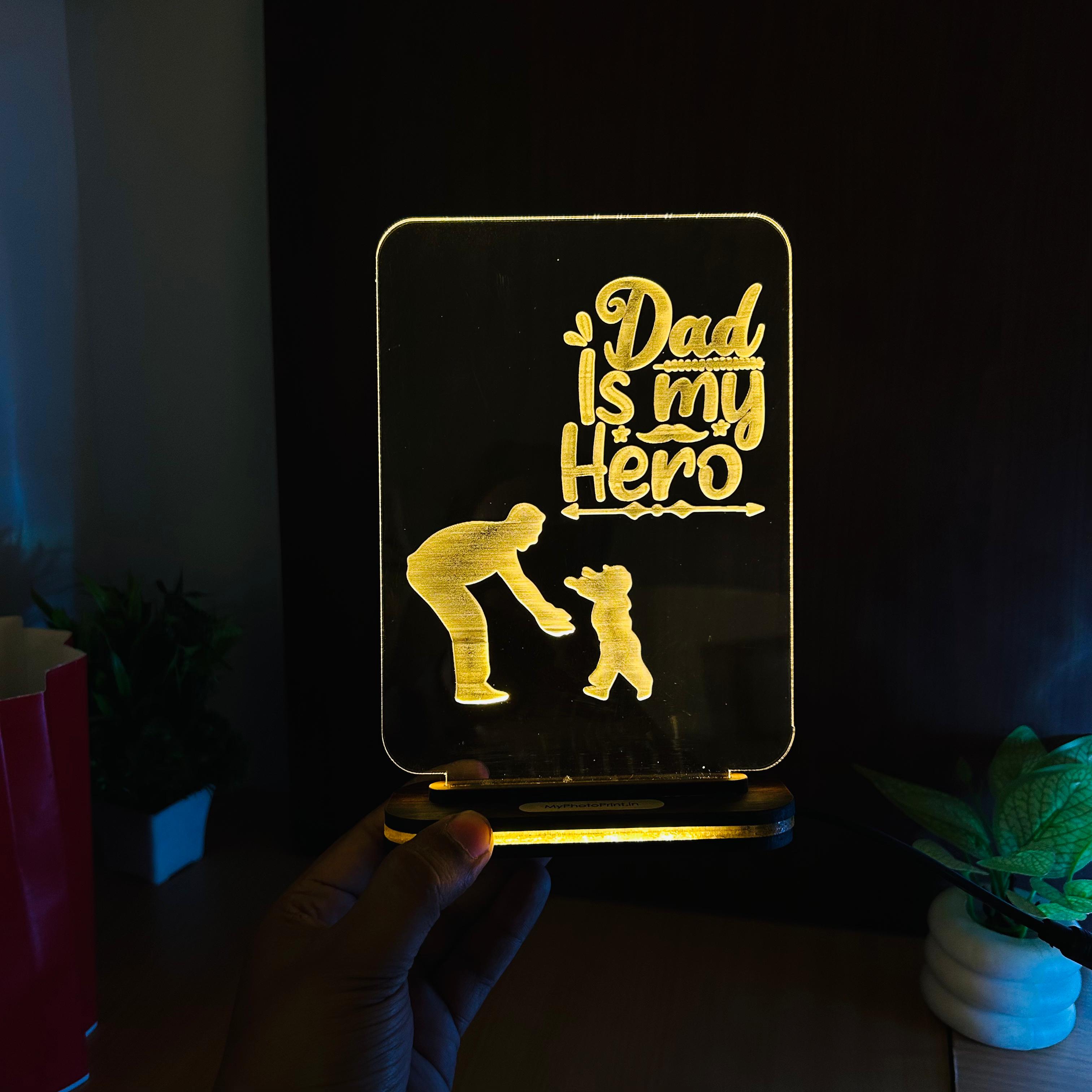 Dad Is My Hero Father's Day Lamp