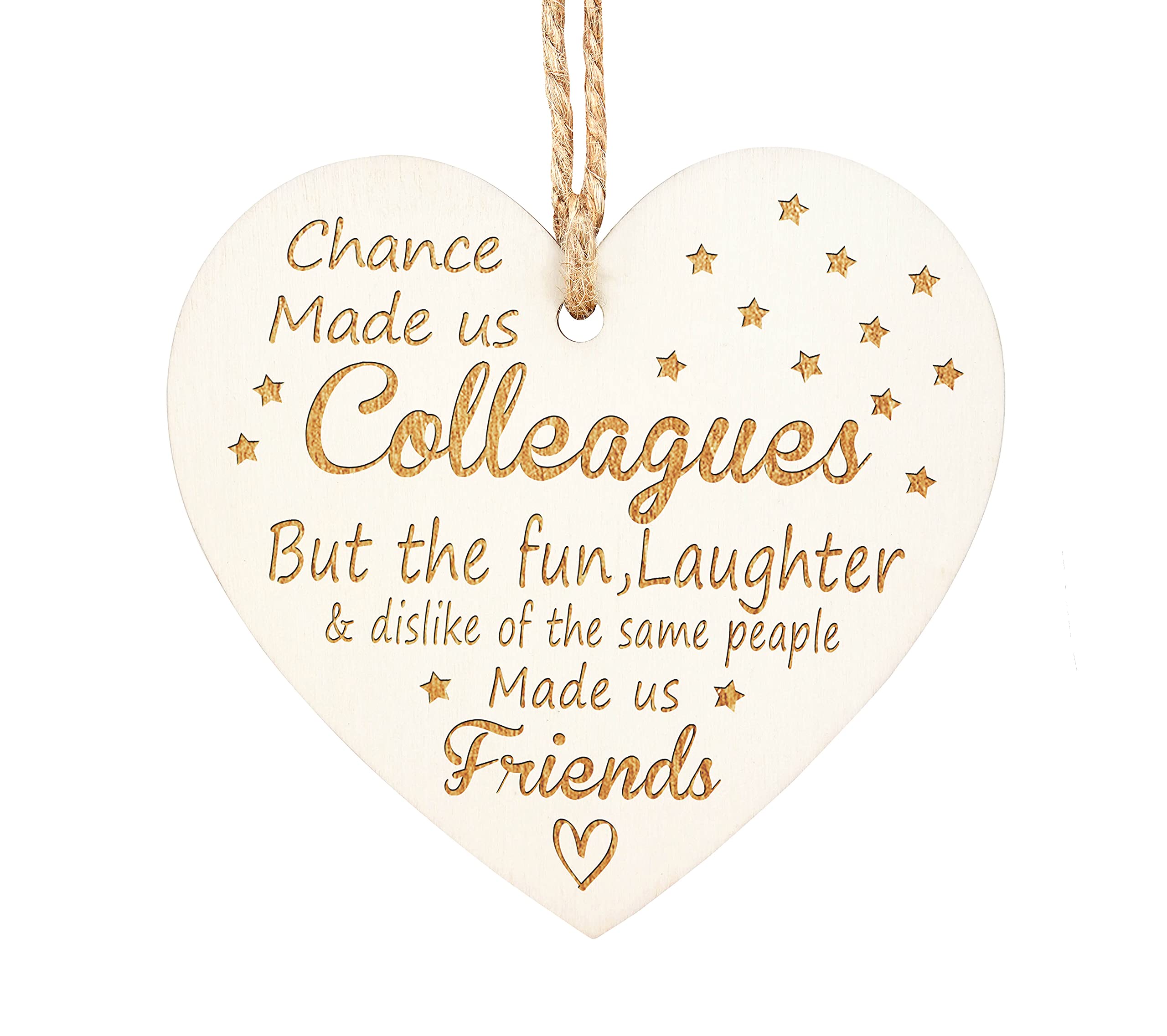 Wooden Hanging Heart Plaque β A Beautiful Colleague & Friendship Gift