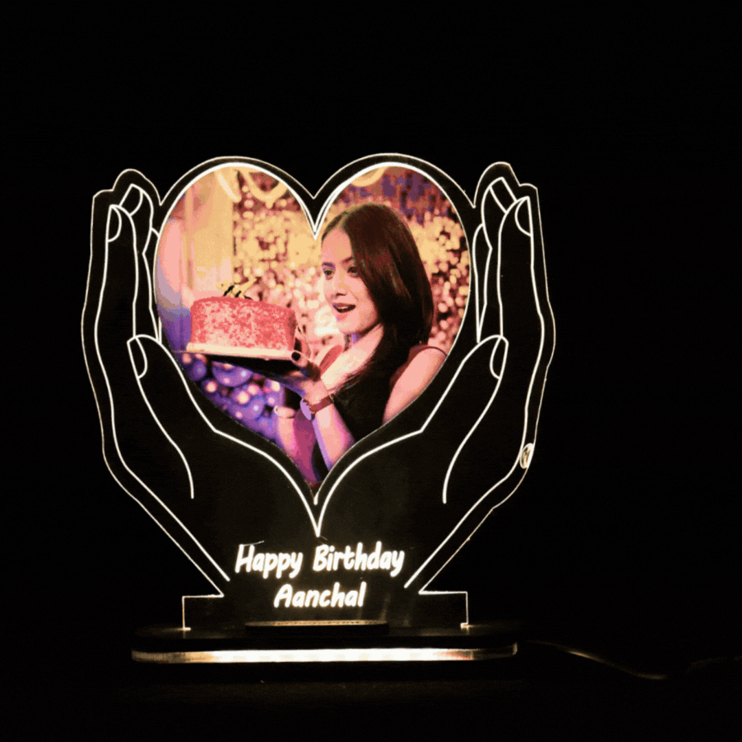 Hands & Heart  Photo Celebration Light Lamp